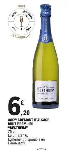 E.Leclerc AOC CRÉMANT D'ALSACE BRUT PREMIUM BESTHEIM offre