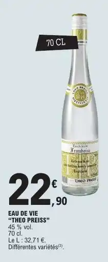 E.Leclerc EAU DE VIE “THEO PREISS” offre