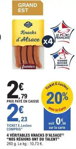 E.Leclerc 4 véritables knacks d'Alsace offre