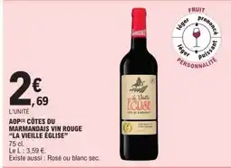 E.Leclerc AOP CÔTES DU MARMANDAIS VIN ROUGE 'LA VIEILLE ÉGLISE' offre