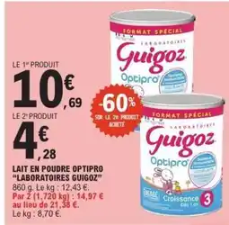E.Leclerc Lait en poudre Optipro 'Laboratoires Guigoz' offre