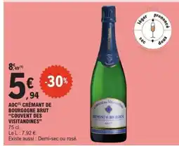 E.Leclerc AOC Crémant de Bourgogne Brut 'Couvent des Visitandines' offre