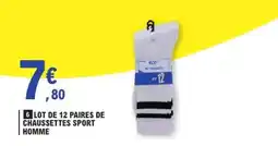 E.Leclerc Lot de 12 paires de chaussettes sport homme offre