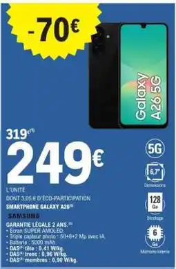 E.Leclerc SMARTPHONE GALAXY A26 5G offre