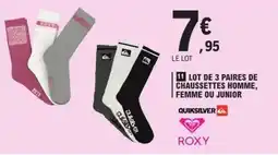E.Leclerc Lot de 3 paires de chaussettes homme, femme ou junior offre