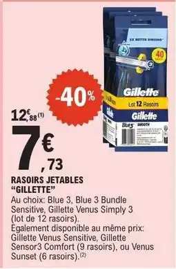 E.Leclerc RASOIRS JETABLES GILLETTE offre