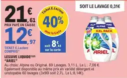 E.Leclerc LESSIVE LIQUIDE ARIEL offre