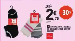 E.Leclerc Lot de 2 ou 3 paires de chaussettes sport femme offre