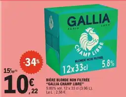 E.Leclerc BIÈRE BLONDE NON FILTRÉE “GALLIA CHAMP LIBRE” offre