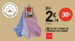 E.Leclerc LOT DE 3 PAIRES DE CHAUSSETTES FEMME offre