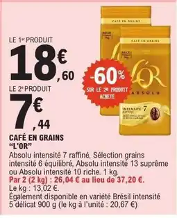 E.Leclerc CAFÉ EN GRAINS “L’OR” offre