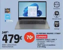 E.Leclerc PC PORTABLE IDEAPAD 3 17ABA7 offre