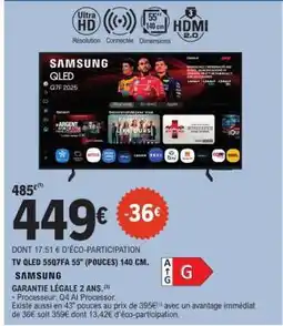 E.Leclerc TV QLED 55Q7FA 55'' (POUCES) 140 CM offre