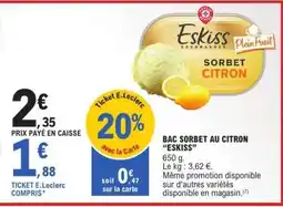 E.Leclerc Bac Sorbet au Citron 'Eskiss' offre