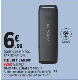 E.Leclerc Clé USB 2.0 M220P offre