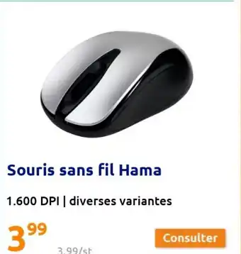Action Souris sans fil Hama offre