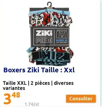 Action Boxers Ziki Taille : Xxl offre