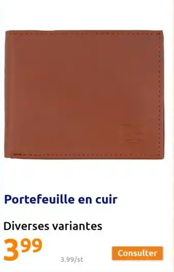Action Portefeuille en cuir offre