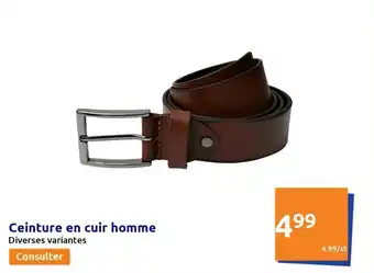 Action Ceinture en cuir homme offre