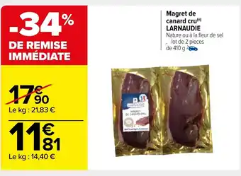Carrefour Market Magret de canard cru Larnaudie offre