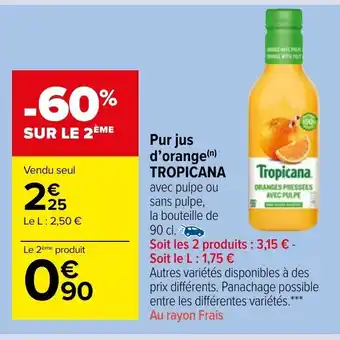 Carrefour Market Pur jus d'orange Tropicana offre
