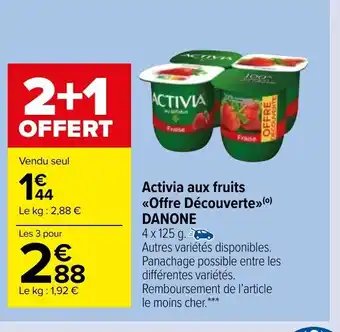 Carrefour Market Activia aux fruits Offre Découverte offre