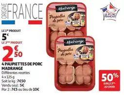 Auchan 4 paupiettes de porc madrange offre