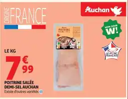 Auchan Poitrine salée demi-sel auchan offre