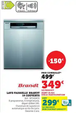 Super U BRANDT Lave-vaisselle offre