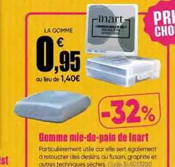 Dalbe Gomme mie-de-pain de Inart offre