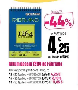 Dalbe Album dessin 1264 de Fabriano offre