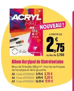 Dalbe Album Acrylpad de Clairefontaine offre