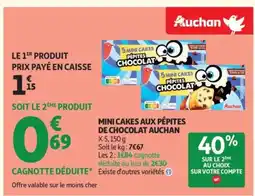 Auchan AUCHAN Mini cakes aux pépites de chocolat offre