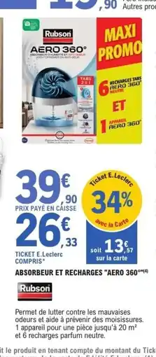 E.Leclerc RUBSON Absorbeur et recharges aero 360° offre