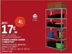 E.Leclerc Étagère charge lourde 5 tablettes offre