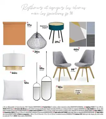 Bricorama Fauteuil Diner, Applique Ilva, Kit Barre, Toile Visage, Lampe à Poser Seventy, Cube Lungo, Suspension Lorca, Table Coffre Caf offre