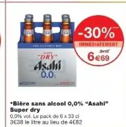 Monop' ASAHI Bière sans alcool 0,0% Super dry offre