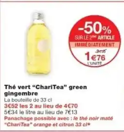 Monop' CHARITEA Thé vert green gingembre offre