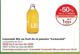 Monop' LEMONAID Limonade Bio au fruit de la passion offre