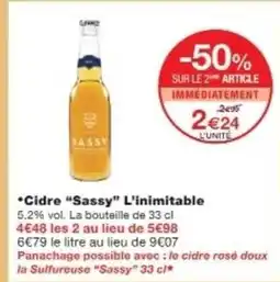 Monop' SASSY Cidre L'inimitable offre