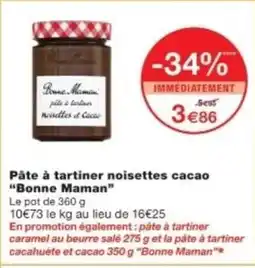 Monop' BONNE MAMAN Pâte à tartiner noisettes cacao offre