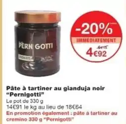 Monop' PERNIGOTTI Pâte à tartiner au gianduja noir offre