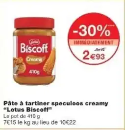 Monop' LOTUS BISCOFF Pâte à tartiner speculoos creamy offre