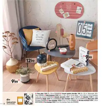 Bricorama Porte Plats, Coussin Imprimé Réversible, Boîte Lumineuse, Statuette Décorative, Calendrier, Vase Céramique, Album Photo, Mot offre
