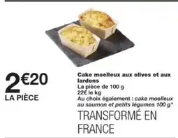 Monop' Cake moelleux aux olives et aux lardons offre