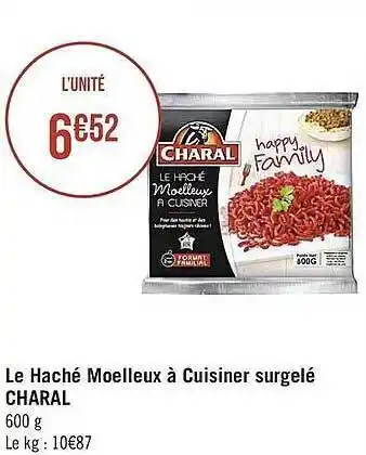 Casino Supermarchés Le Hache Moelleux A Cuisiner Surgele Charal offre