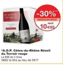 Monop' A.O.P. Côtes-du-Rhône Réveil du Terroir rouge offre