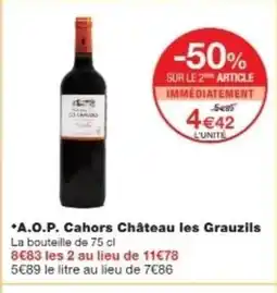 Monop' A.O.P. Cahors Château les Grauzils offre