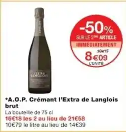 Monop' A.O.P. Crémant l'Extra de Langlois brut offre