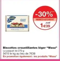 Monop' WASA Biscottes croustillantes léger offre